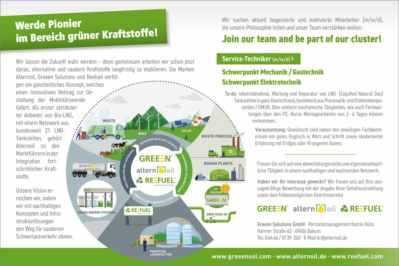 Werde Pionier im Bereich grüner Kraftstoffe!
